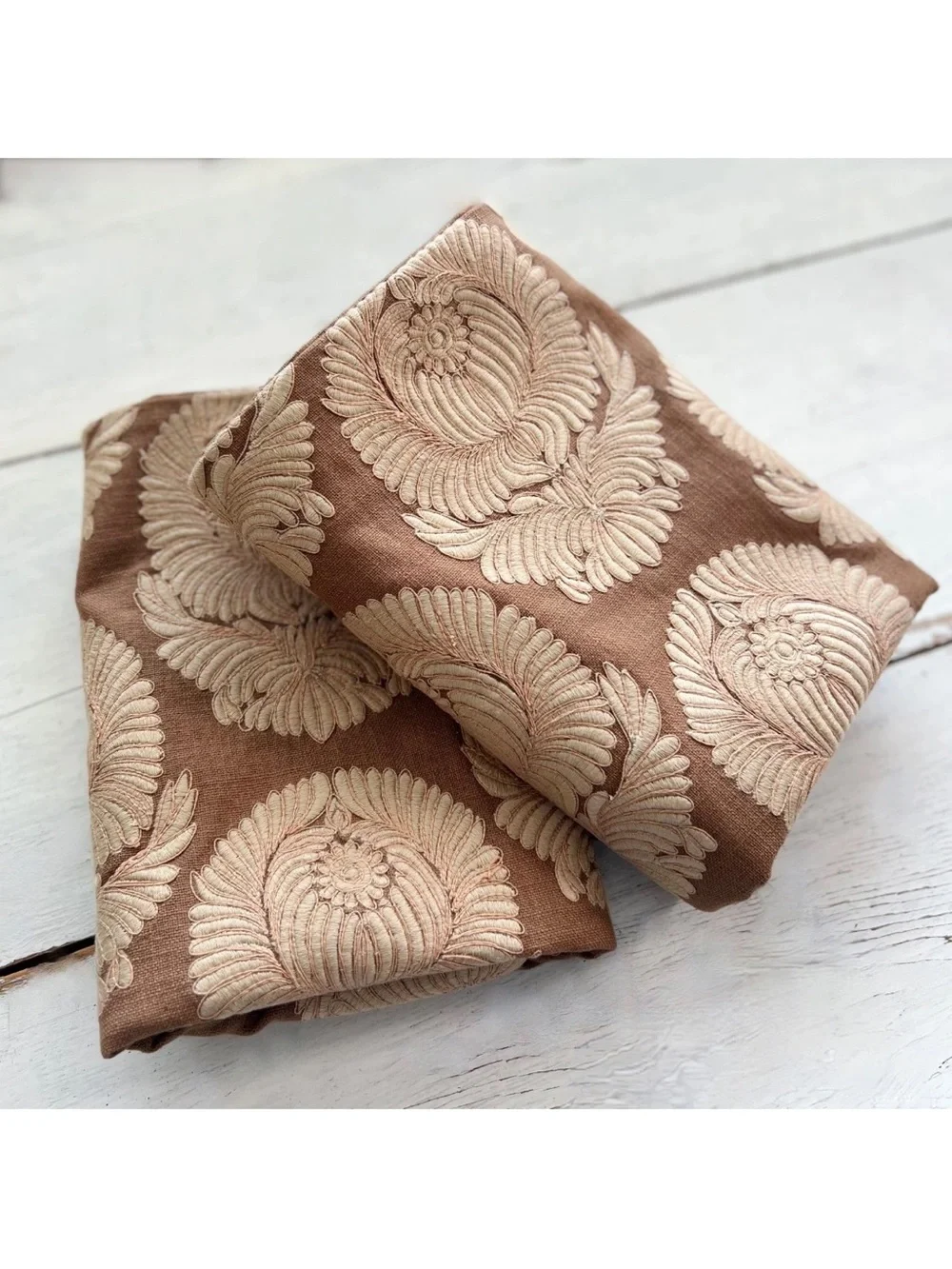 2 POTTERY BARN Brocade Embroidered SABYASACHI Brown 20